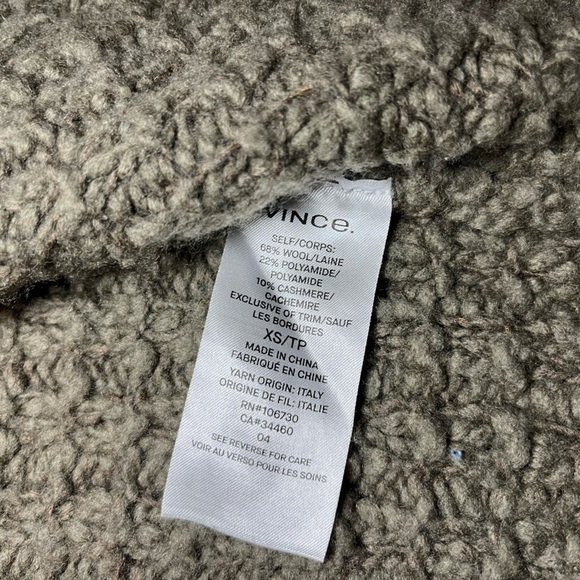 Vince Waffle Stitch Cardigan Sweater in Mud Size XS - Picture 5 of 6